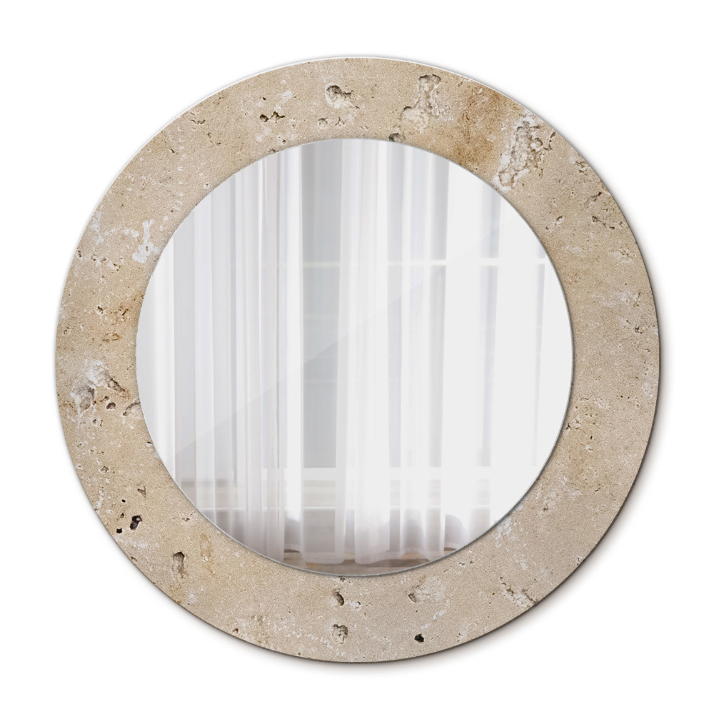 Round printed mirror Natural stone