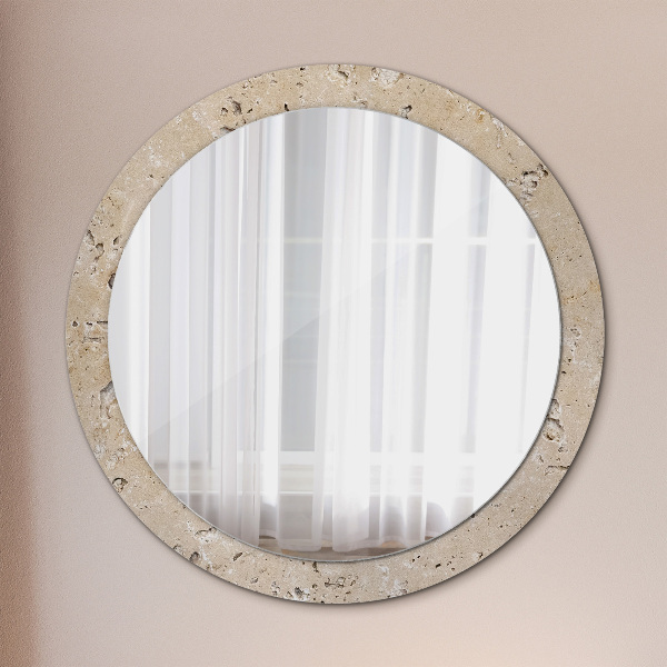 Round printed mirror Natural stone