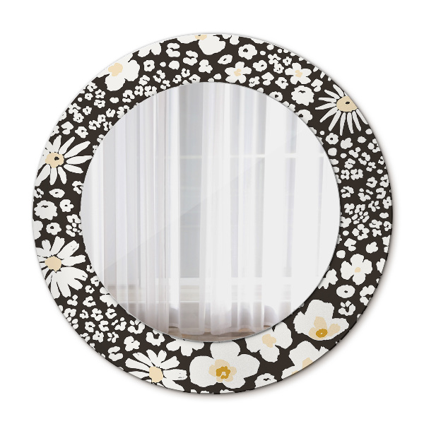 Round wall mirror decor Stokrotka ivory