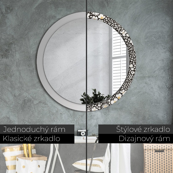 Round wall mirror decor Stokrotka ivory
