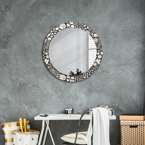 Round wall mirror decor Stokrotka ivory
