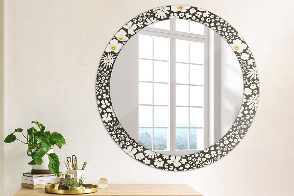Round wall mirror decor Stokrotka ivory