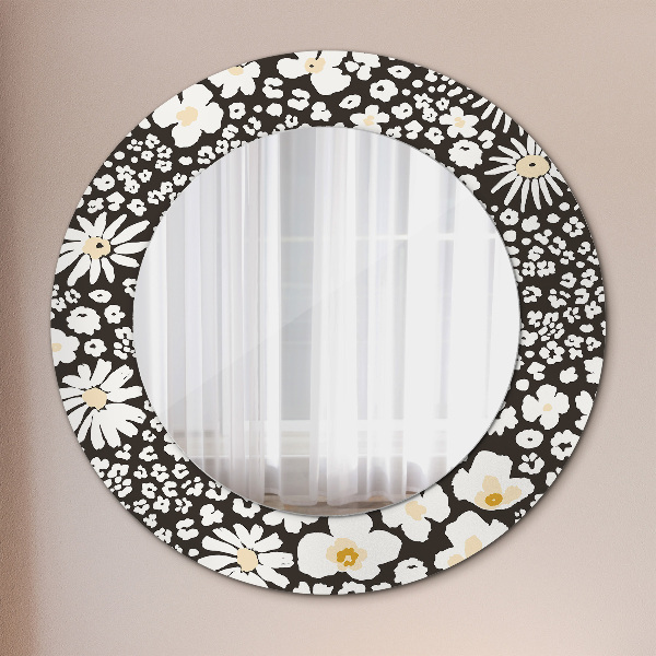 Round wall mirror decor Stokrotka ivory