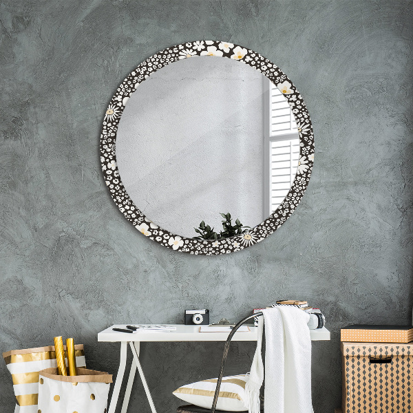 Round wall mirror decor Stokrotka ivory