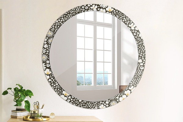 Round wall mirror decor Stokrotka ivory