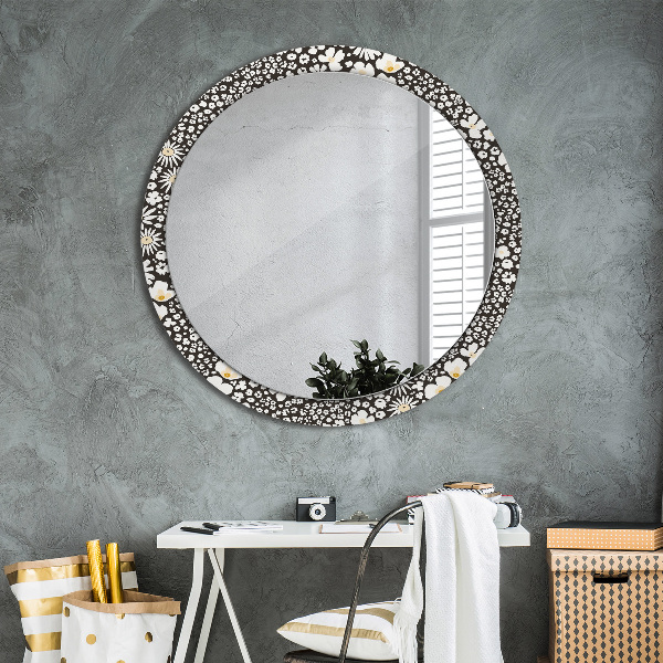 Round wall mirror decor Stokrotka ivory