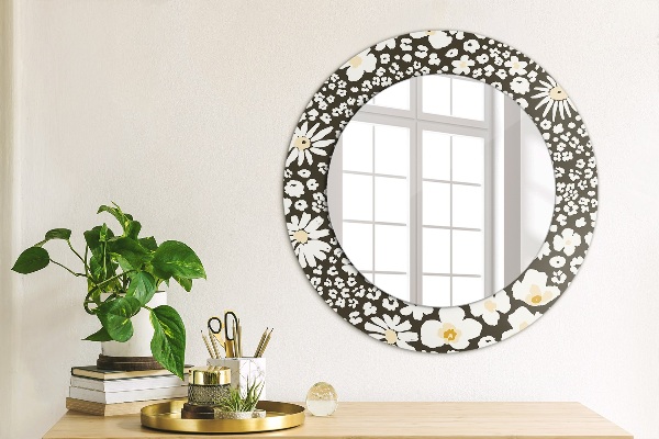 Round wall mirror decor Stokrotka ivory