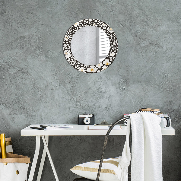 Round wall mirror decor Stokrotka ivory