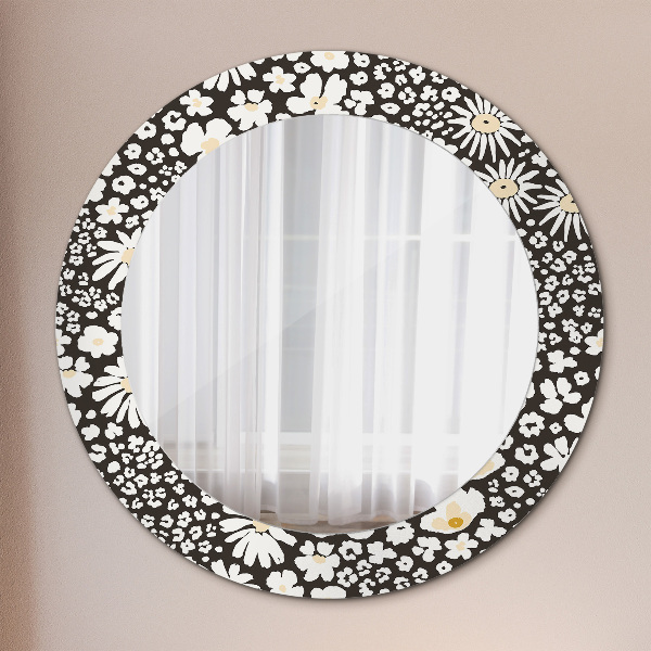 Round wall mirror decor Stokrotka ivory