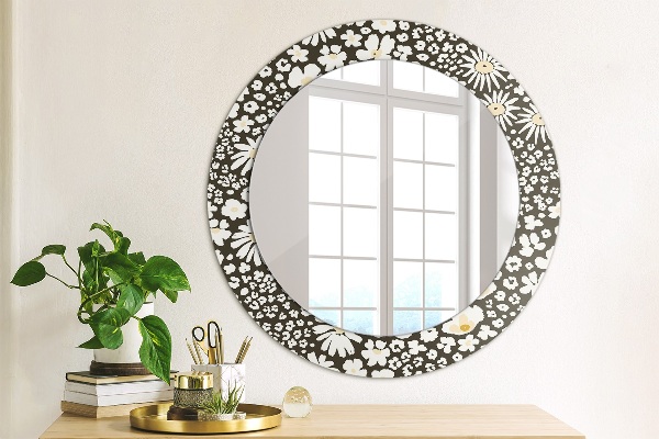 Round wall mirror decor Stokrotka ivory