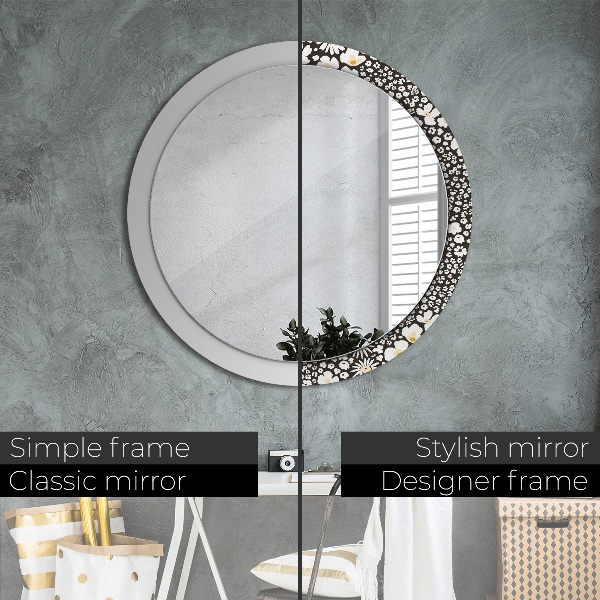 Round wall mirror decor Stokrotka ivory