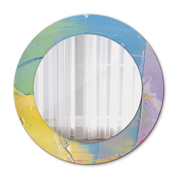 Round wall mirror decor Oil paint texture