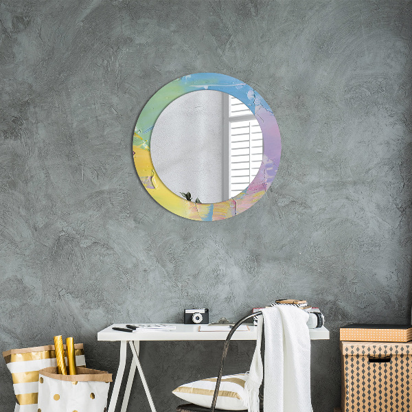 Round wall mirror decor Oil paint texture