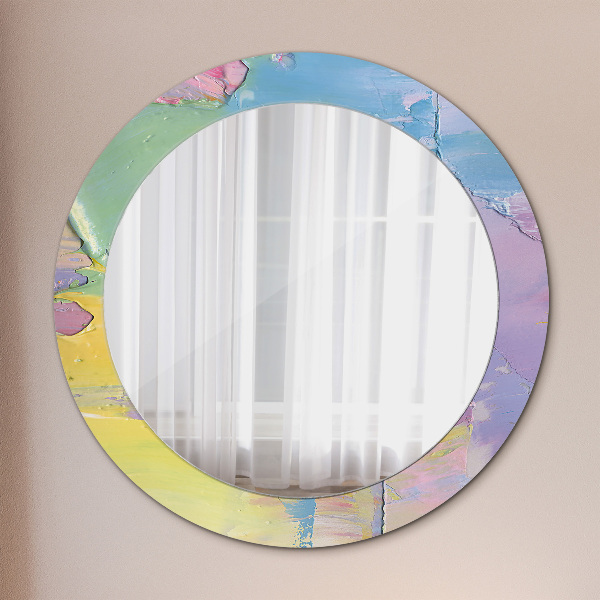 Round wall mirror decor Oil paint texture