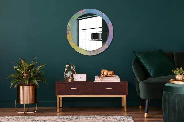 Round wall mirror decor Oil paint texture