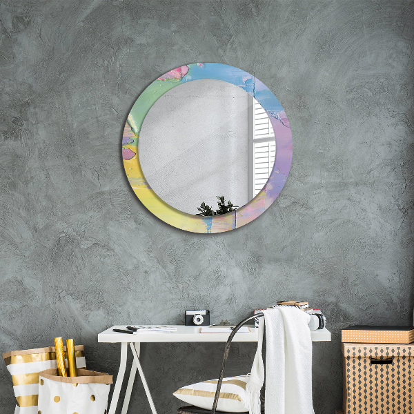 Round wall mirror decor Oil paint texture