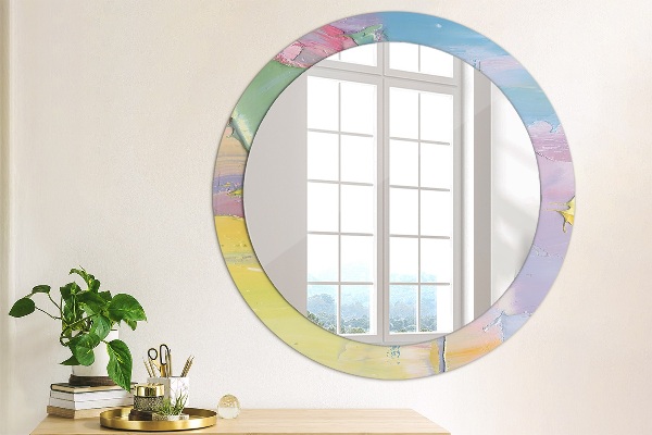 Round wall mirror decor Oil paint texture