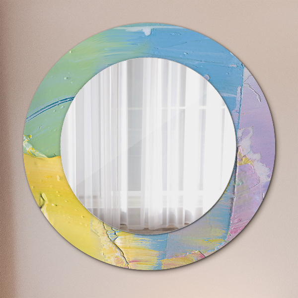 Round wall mirror decor Oil paint texture