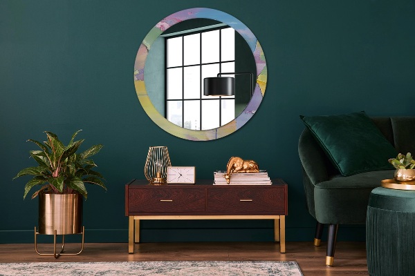Round wall mirror decor Oil paint texture