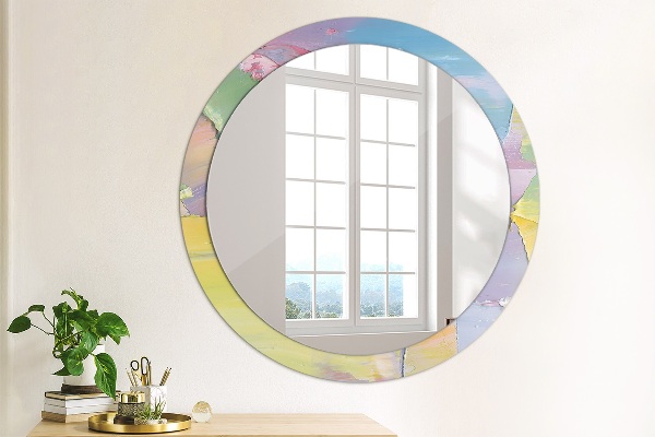 Round wall mirror decor Oil paint texture