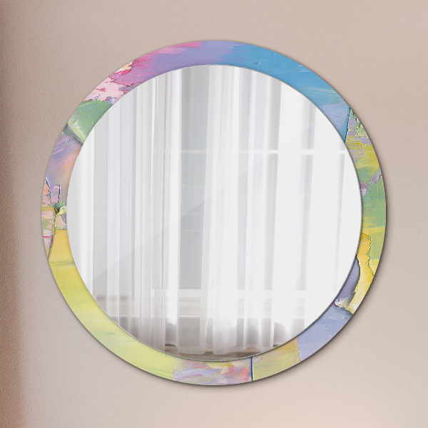 Round wall mirror decor Oil paint texture
