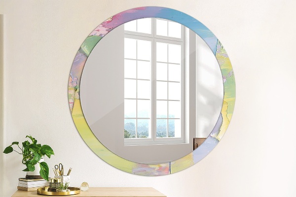 Round wall mirror decor Oil paint texture