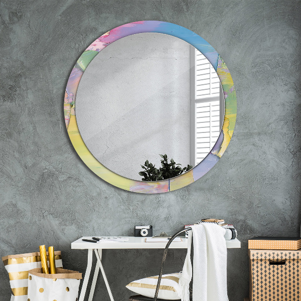 Round wall mirror decor Oil paint texture