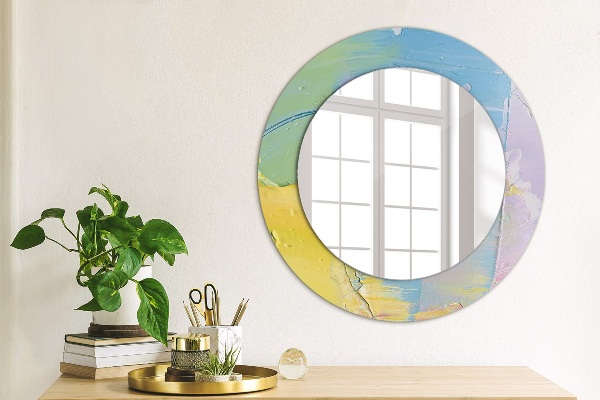 Round wall mirror decor Oil paint texture
