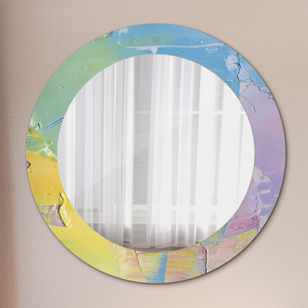 Round wall mirror decor Oil paint texture