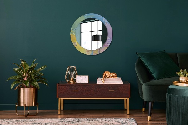 Round wall mirror decor Oil paint texture