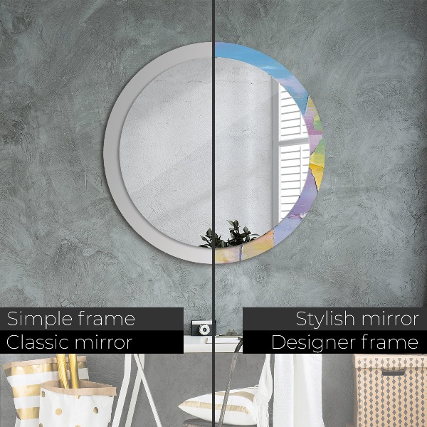 Round wall mirror decor Oil paint texture