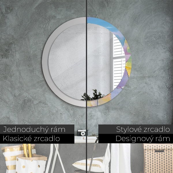 Round wall mirror decor Oil paint texture