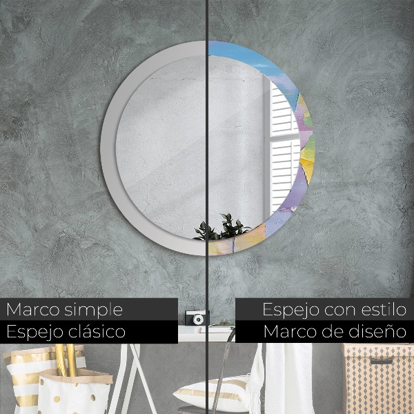Round wall mirror decor Oil paint texture