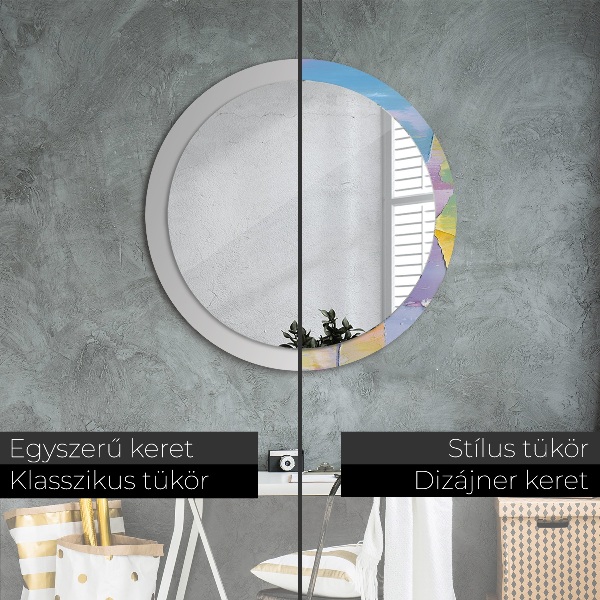 Round wall mirror decor Oil paint texture