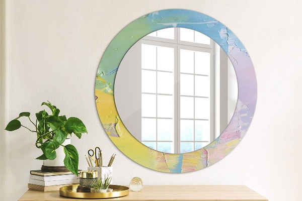 Round wall mirror decor Oil paint texture