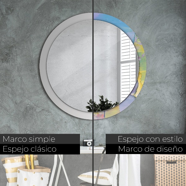 Round wall mirror decor Oil paint texture