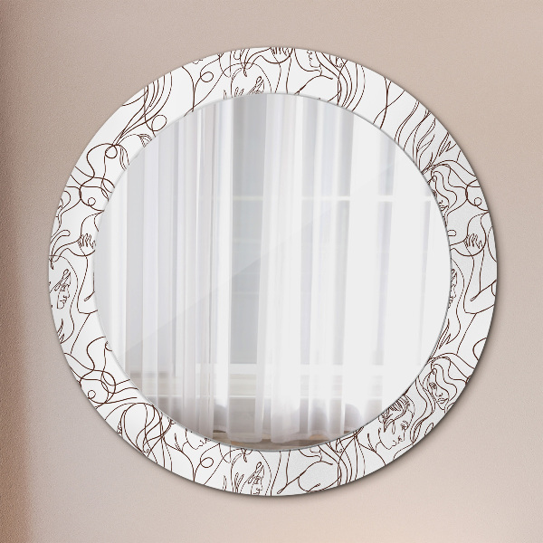Round printed mirror Art lines