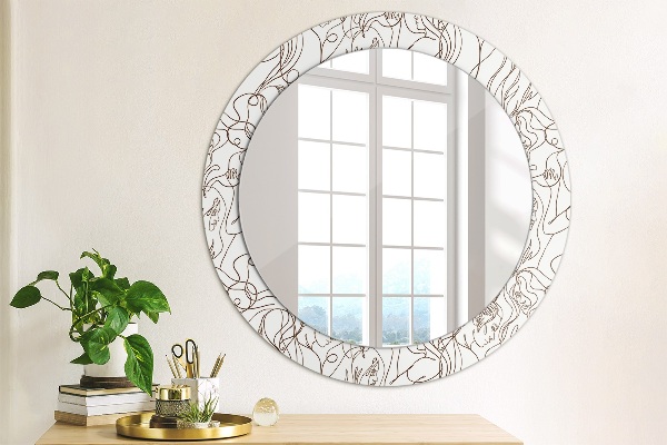 Round printed mirror Art lines