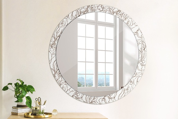 Round printed mirror Art lines