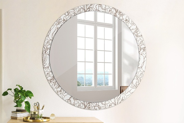 Round printed mirror Art lines