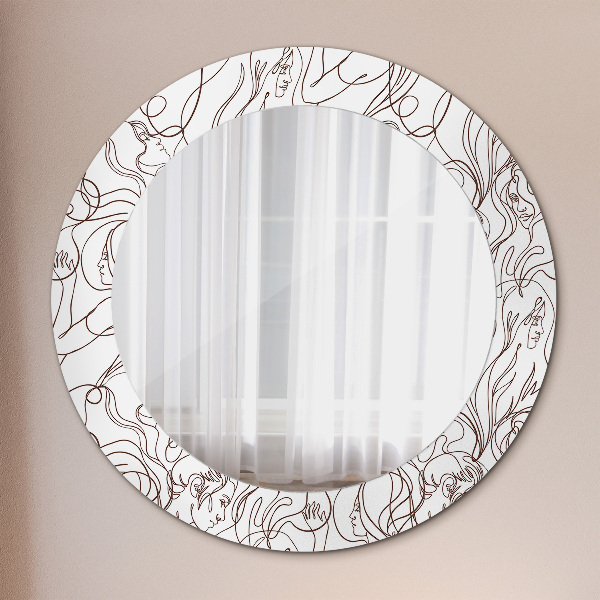 Round printed mirror Art lines