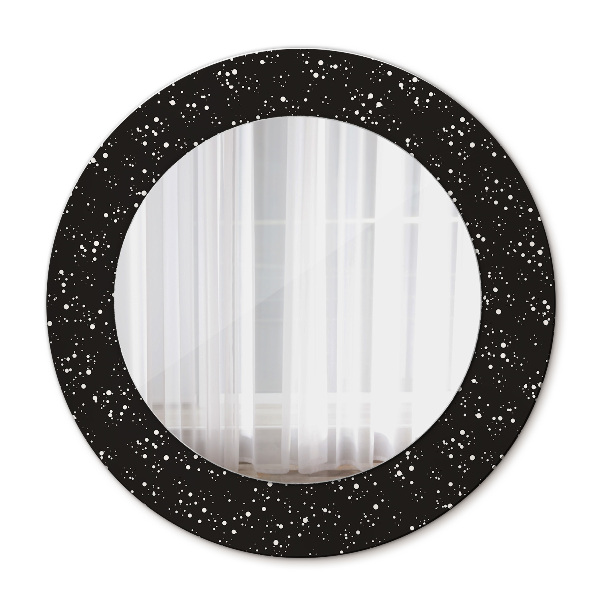 Round printed mirror Chaotic dots