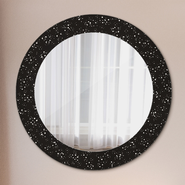 Round printed mirror Chaotic dots