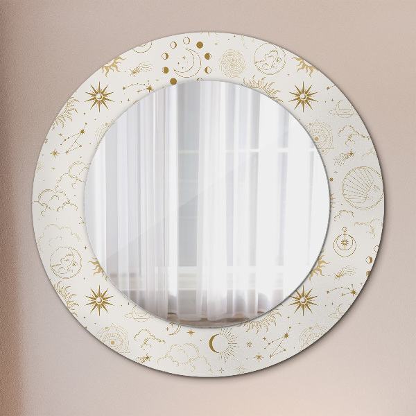 Round printed mirror Mystical esoteric pattern