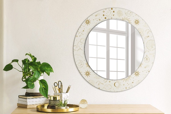 Round printed mirror Mystical esoteric pattern