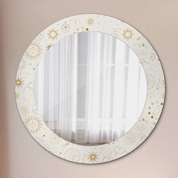 Round printed mirror Mystical esoteric pattern