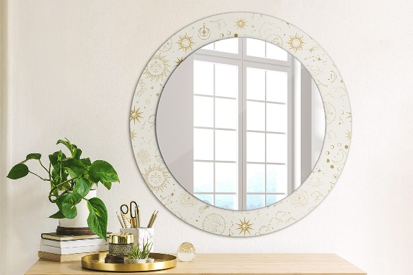 Round printed mirror Mystical esoteric pattern