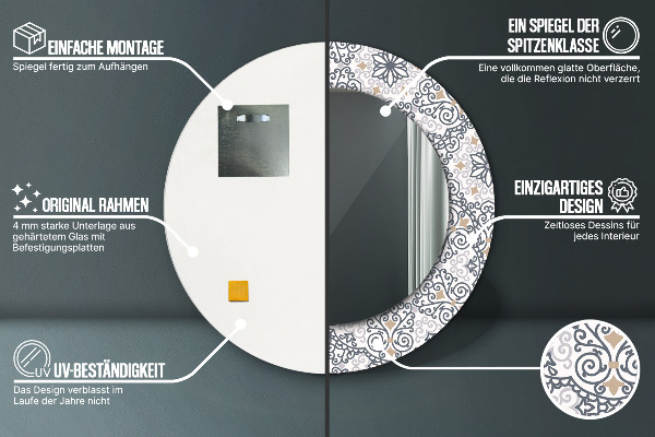 Round decorative mirror Geometric ornaments