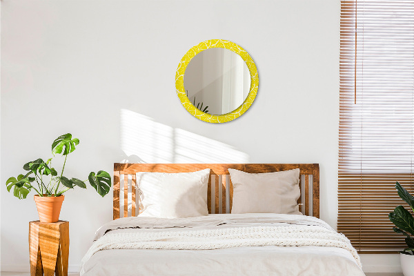 Round decorative mirror Lemon pattern