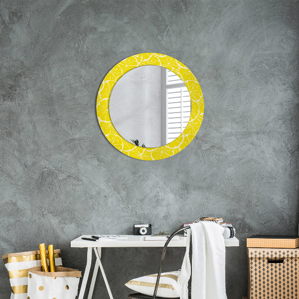 Round decorative mirror Lemon pattern